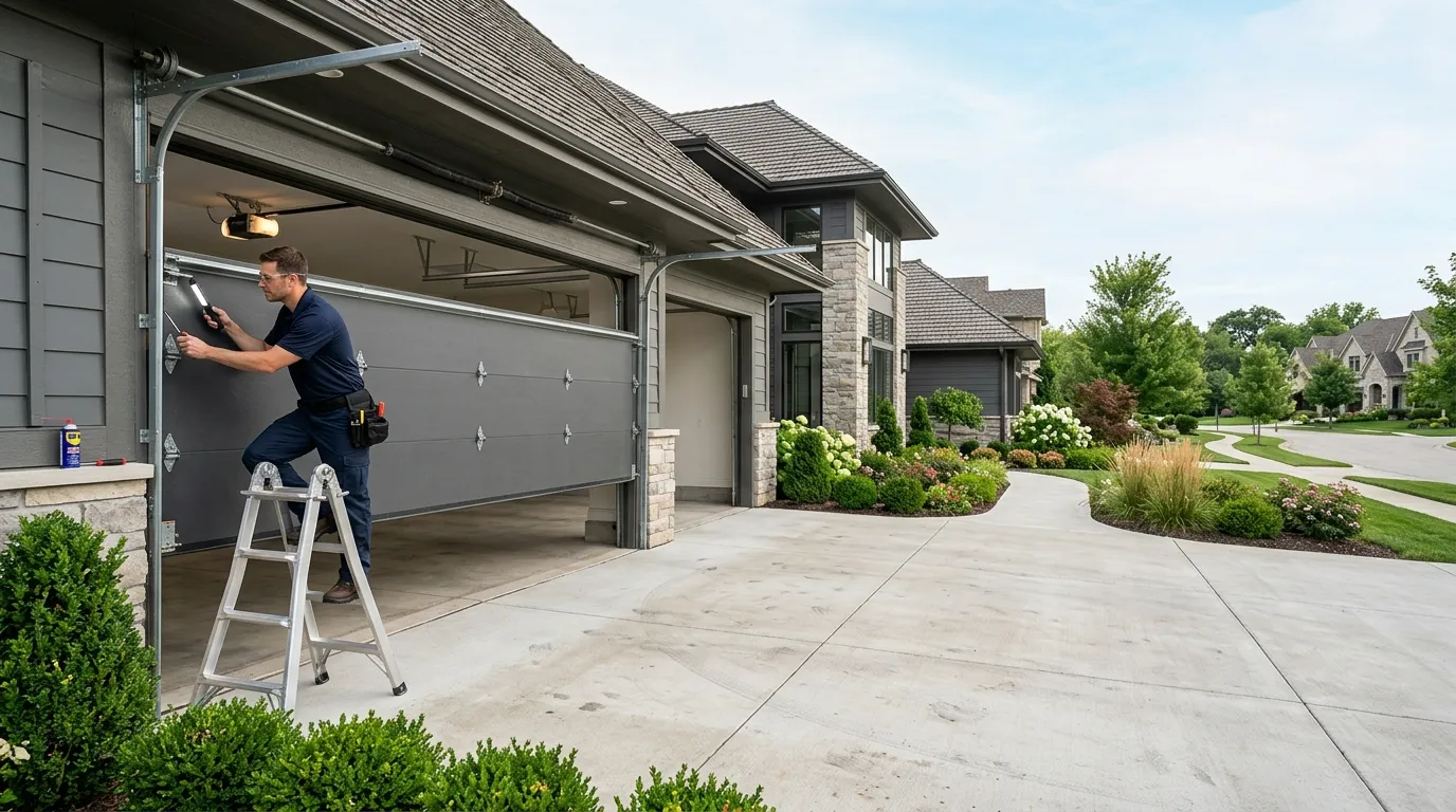 Modern flush garage door